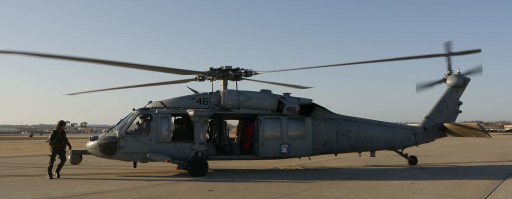 MH-60 helicopter on the tarmac