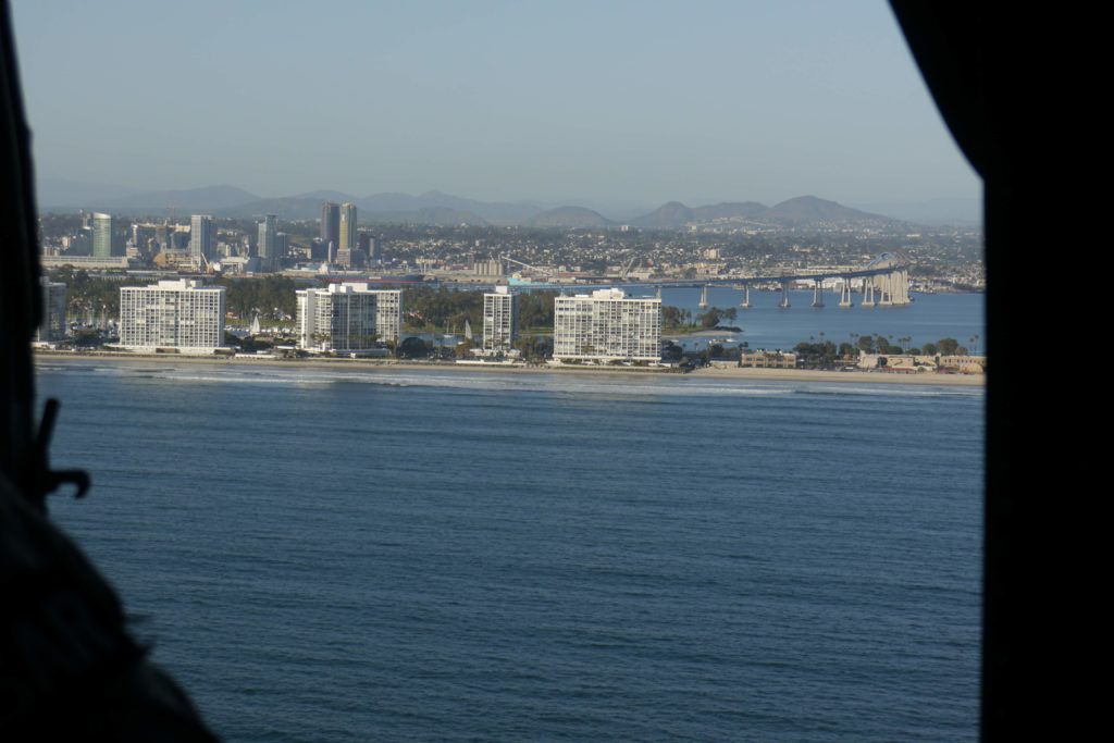 View of San Diego and the Coronado bridge from the air